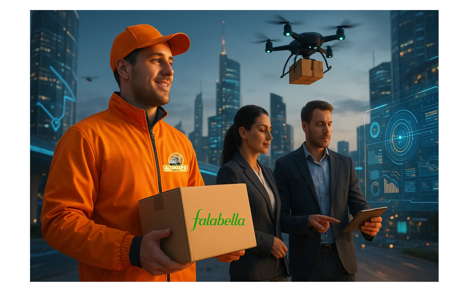 Equipo de ALTOKEEPO gestionando envíos en la Región Metropolitana